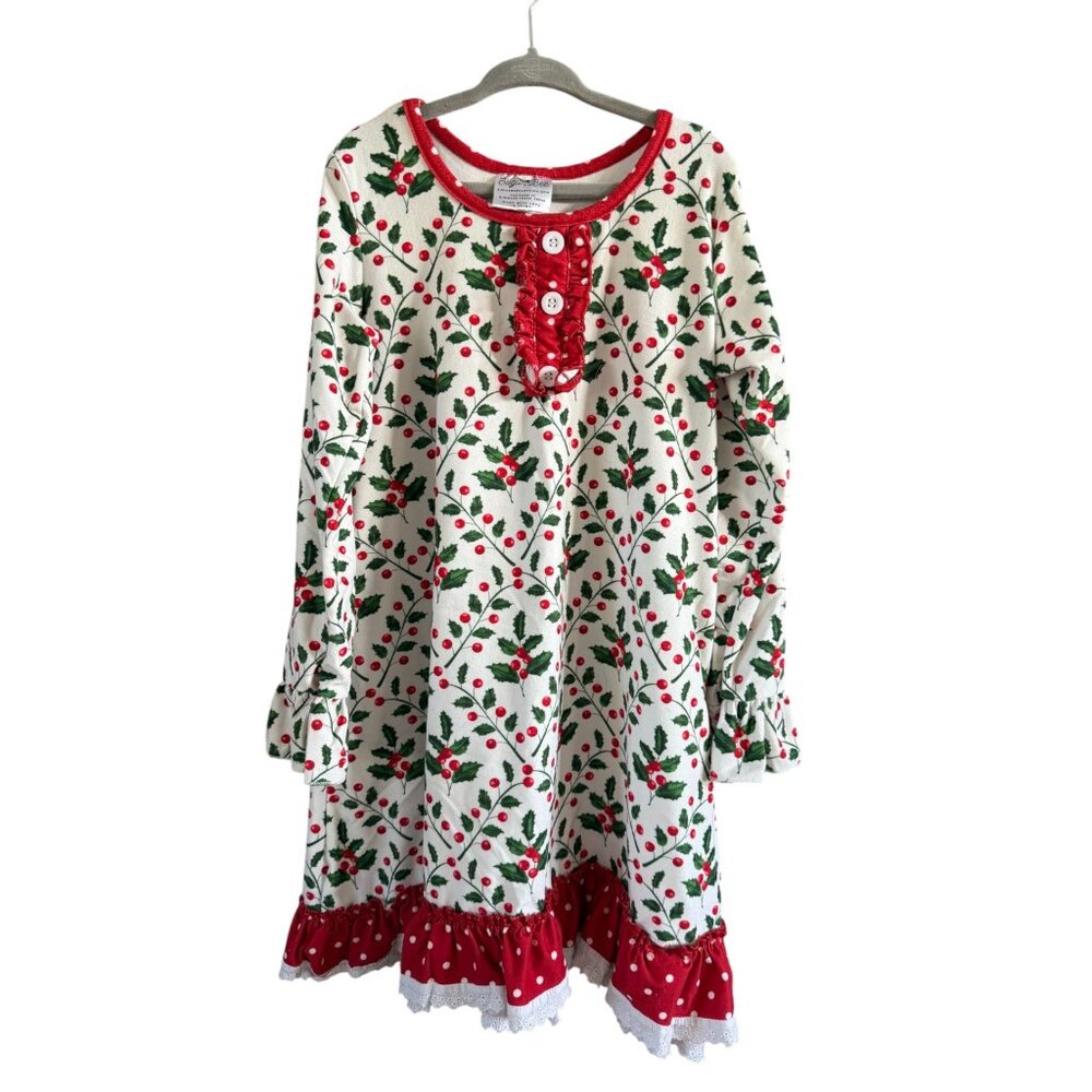 Sugar Bee Christmas Nightgown White Size 8